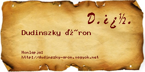 Dudinszky Áron névjegykártya