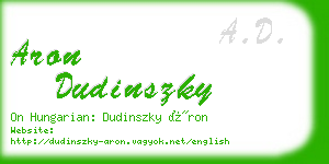 aron dudinszky business card